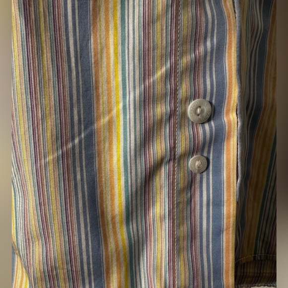 BUGATCHI UOMO XL Pastel Stripe Decorative Vertical Embroidery Spread Collar NICE - Picture 5 of 15